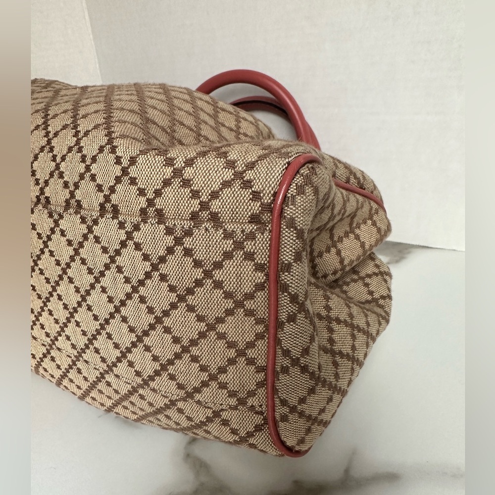 Authentic Gucci Diamante Sukey Canvas Tote Bag Brown - Picture 8 of 13